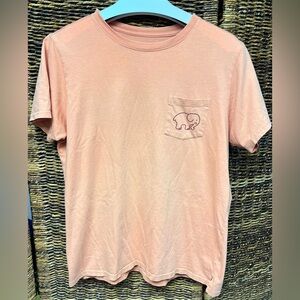 Ivory Ella Coral‎ T-Shirt with Elephant Pocket- Leopard back- Large